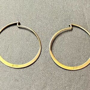 vtg Bassett Silver Hoop Earrings